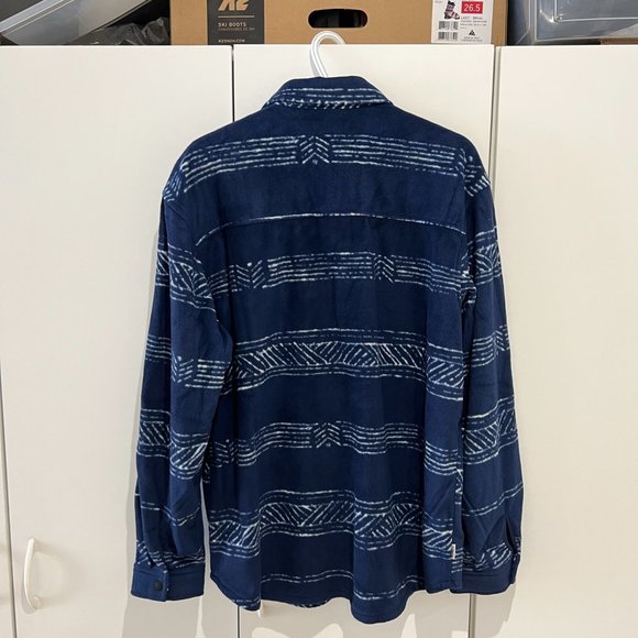 NWT Element Dawn Fleece Shirt Flannel WoodBlock Blue Large L Quiksilver DC - Picture 8 of 9